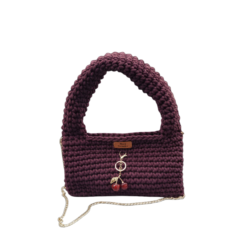 Crochet Tasche Burgundy Elegance