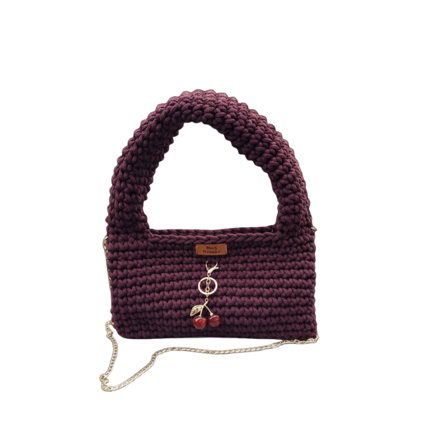 Crochet Tasche Burgundy Elegance