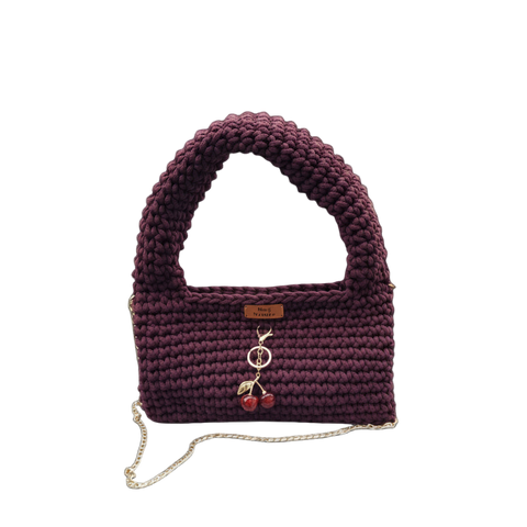 Crochet Tasche Burgundy Elegance