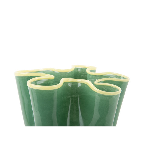 Vase Ruffles Groß Grün Details